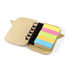 Inscription Memo Pad And Sticky Flags - Natural